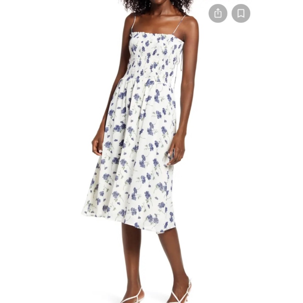 🌟reformation sable smocked floral midi dress